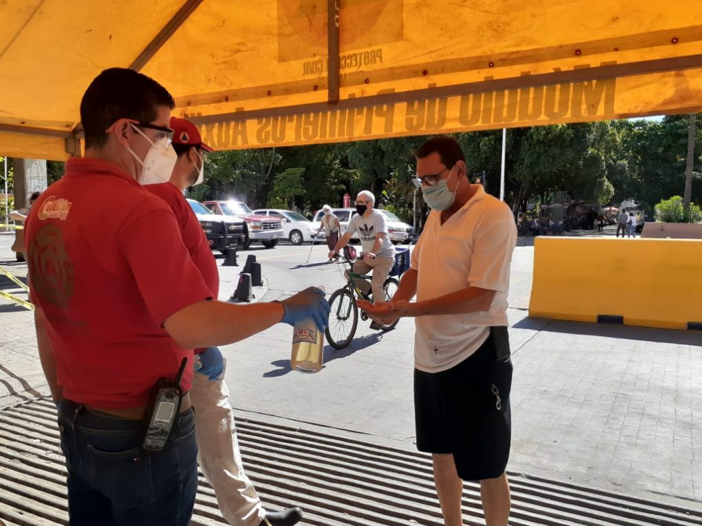 Instalan filtros sanitarios ante contagios de coronavirus en el centro de Culiacán