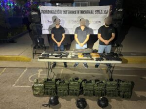Esto fue lo asegurado a los tres detenidos en el fraccionamiento Monte Real, en Culiacán tras operativo Decomiso en fraccionamiento Monterreal