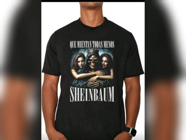 ‘Que mientan todas menos Sheinbaum’: La frase que sorprendió en playeras de venta en SHEIN Playera con leyenda con frase sobre Sheinbaum