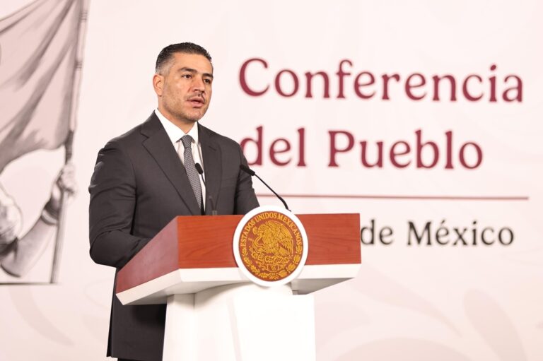 Omar García Harfuch en mañanera del pueblo