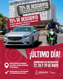¡Que no se te pase! Hoy es el último día para aprovechar los descuentos y programas de regularización vehicular en Sinaloa