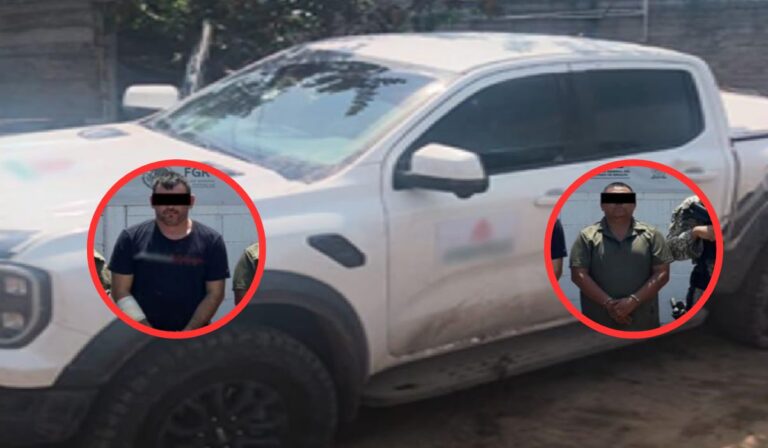 En camioneta con calcas de Pemex, armas y fentanilo, así detuvieron al ‘Güero Pink’ y a exjefe policiaco en Escuinapa, Sinaloa