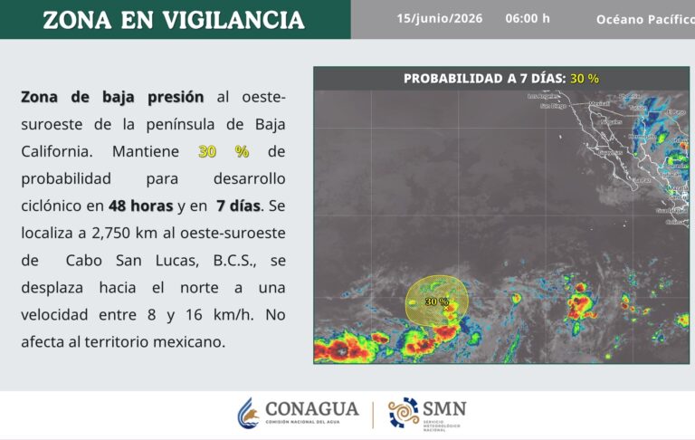 Huracanes 2026: Zona de baja presión mantiene potencial ciclónico en el Océano Pacifico Huracanes 2026: Zona de baja presión mantiene potencial ciclónico en el Océano Pacifico