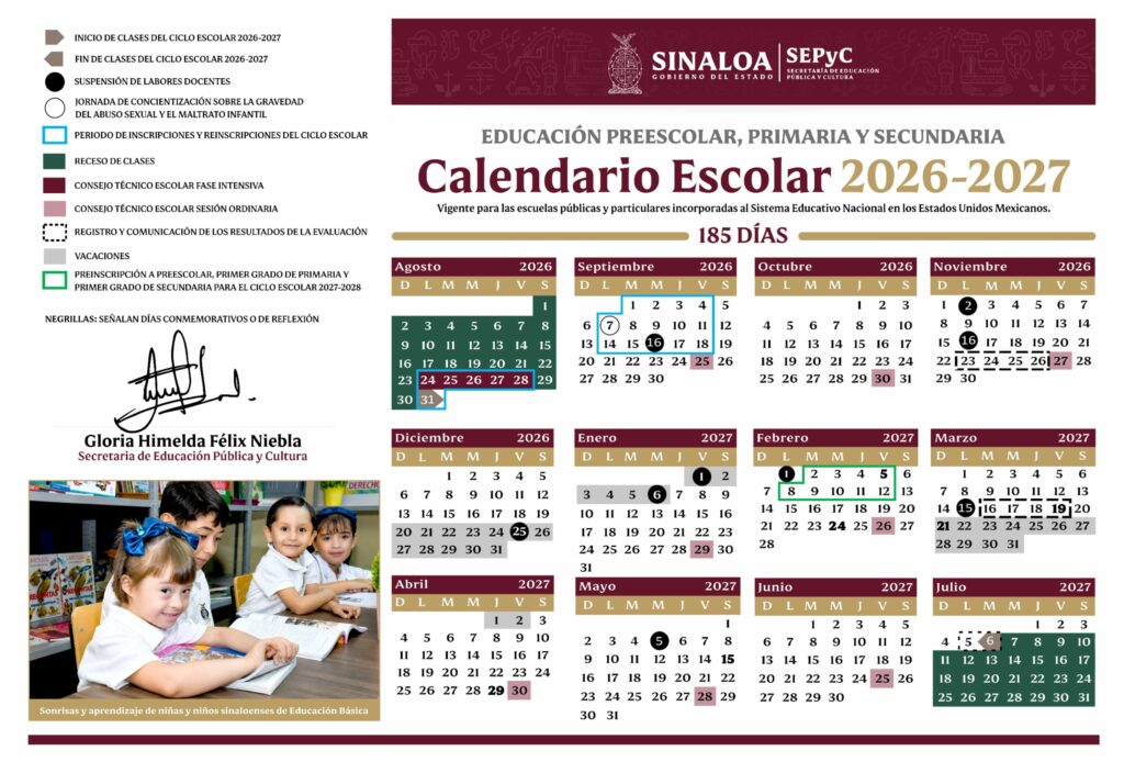 Sinaloa alista el regreso a clases; el ciclo escolar 2026-2027 iniciará el 31 de agosto