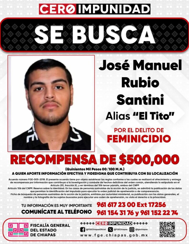 Cae en Guasave, Sinaloa “El Tito”, presunto feminicida de la estudiante universitaria Beany Lozano en Chiapas