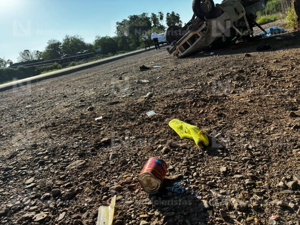 Trabajador de una vulcanizadora pierde la vida tras volcar en la México 15 y Las Varitas, en Ahome, Sinaloa