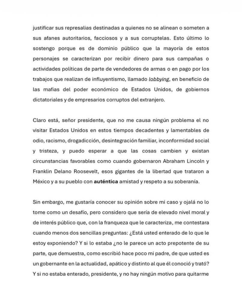 ¡Revocada! Estados Unidos le cancela la visa a “Andy” López Beltrán