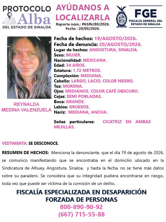 FGE lanza Alerta Amber para los integrantes de una familia de Guamúchil desaparecida cuando se dirigían a Mazatlán