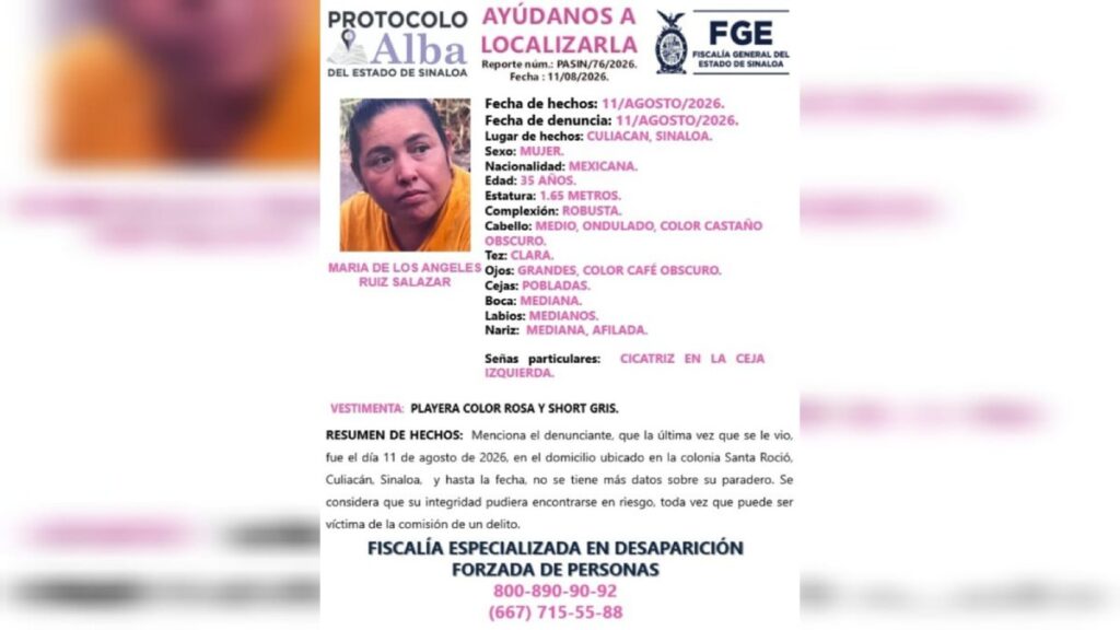 Levantan a mujer celadora de penal del interior de un domicilio en Santa Rocío de Culiacán, Sinaloa