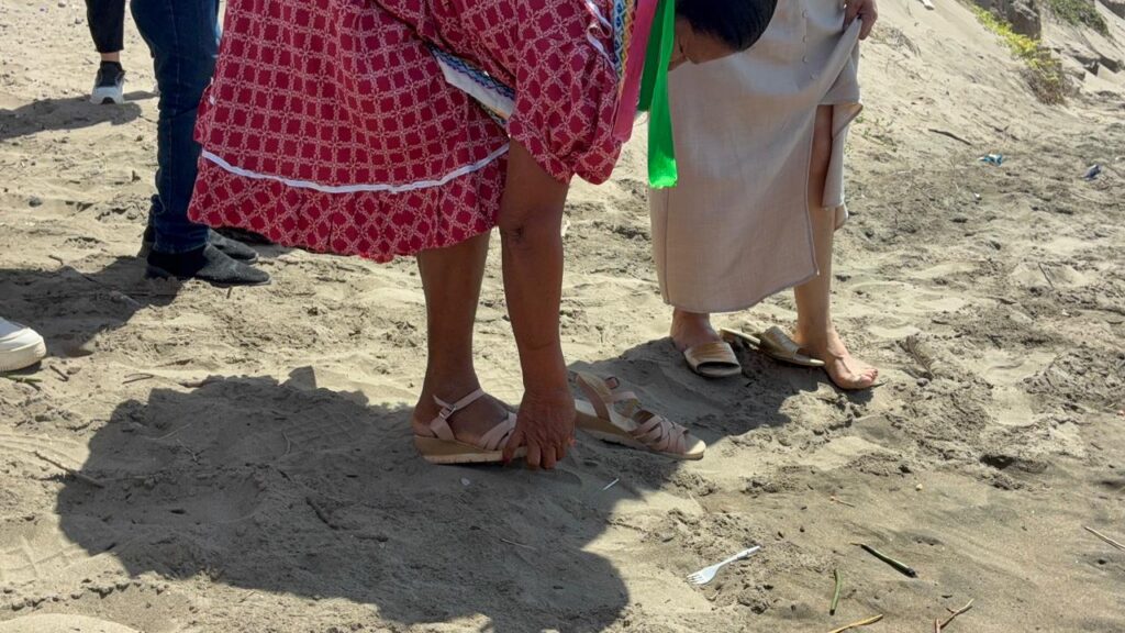 Familias yoremes y tarahumaras conocen el mar y corren felices por arena en El Maviri, Sinaloa