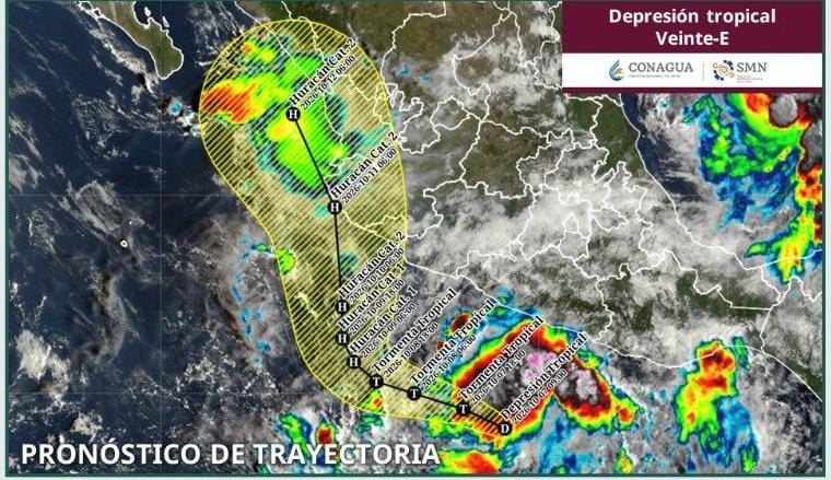 Se forma la Depresión Tropical Veinte-E en el Pacífico; podría convertirse en la tormenta ‘Simón’ Se forma la Depresión Tropical Veinte-E en el Pacífico; podría convertirse en la tormenta ‘Simón’