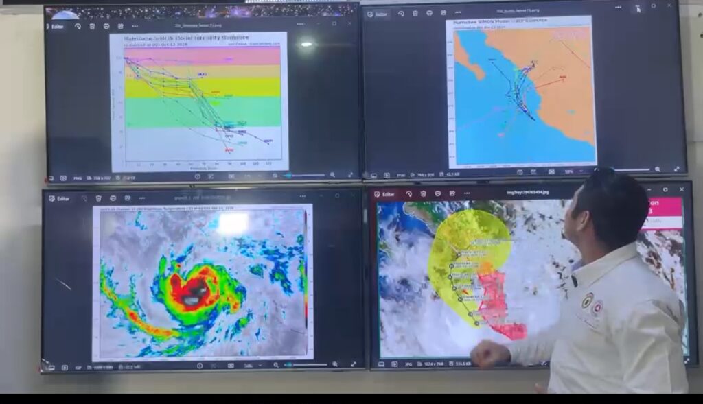 El huracán ‘Simón’ podría impactar entre Mazatlán o San Ignacio el miércoles como categoría 1: PC